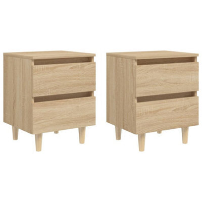 Berkfield Bed Cabinets & Solid Pinewood Legs 2 Pcs Sonoma Oak 40X35X50 Cm - image 1