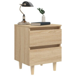 Berkfield Bed Cabinets & Solid Pinewood Legs 2 Pcs Sonoma Oak 40X35X50 Cm - thumbnail 8