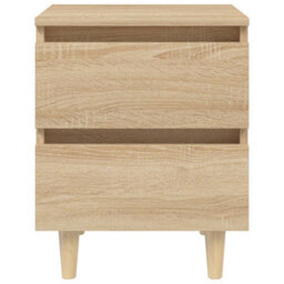 Berkfield Bed Cabinets & Solid Pinewood Legs 2 Pcs Sonoma Oak 40X35X50 Cm - thumbnail 4