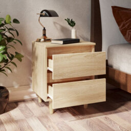 Berkfield Bed Cabinets & Solid Pinewood Legs 2 Pcs Sonoma Oak 40X35X50 Cm - thumbnail 7