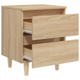 Berkfield Bed Cabinets & Solid Pinewood Legs 2 Pcs Sonoma Oak 40X35X50 Cm - thumbnail 6