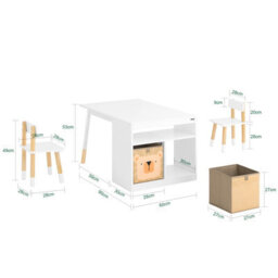 Sobuy Kmb113-W, Children Table And 2 Chairs Children Kids Desk Table Chair Set For Studying Drawing Playing,white - thumbnail 3