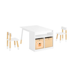 Sobuy Kmb113-W, Children Table And 2 Chairs Children Kids Desk Table Chair Set For Studying Drawing Playing,white