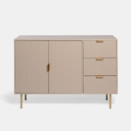 Ohs Ribbed Sideboard Table Modern Drawer Shelf Cabinet Storage - Natural - thumbnail 3
