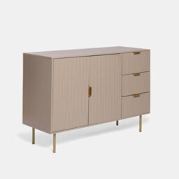 Ohs Ribbed Sideboard Table Modern Drawer Shelf Cabinet Storage - Natural - thumbnail 4