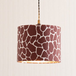 Valuelights Oasis Giraffe Print Fabric With Metallic Gold Inner Drum Ceiling Lamp Shade (D)25Cm - thumbnail 3