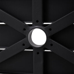 Breeins Black 150Cmw Rectangle Garden Metal Slatted Dining Table With Parasol Hole - thumbnail 8
