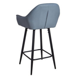 Blue Set Of 2 Modern Bar Stool Faux Leather Kitchen Island Chair Pub Cafe Restaurant - thumbnail 5
