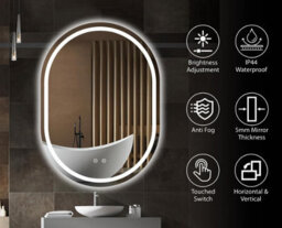 Belofay Ava 600 X 800 mm Bathroom Led Mirror, Wall Mounted, Dimmable Led Lights, Toughened Glass, Anti-Fog - thumbnail 4