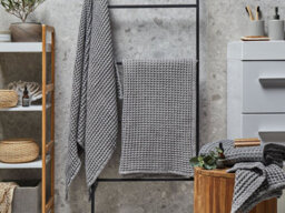 Beliani Set Of 4 Towels Areora Cotton Light Grey - thumbnail 2
