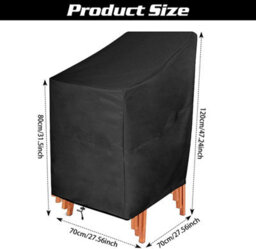 Waterproof Outdoor Chair Cover, 70X70X120Cm, Stackable Garden Cover - thumbnail 2