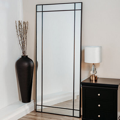 Chic Interiors Art Deco Black Framed Mirror 180Cm X 80Cm - image 1