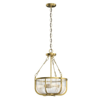 Luminosa Lighting Luminosa Kichler Roux Cylindrical Pendant Ceiling Light Natural Brass - image 1