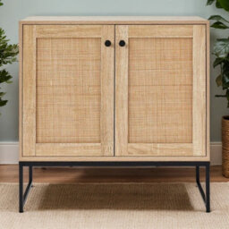 Gr8 Home Buffet Storage Cabinet Rattan Door Cupboard Living Room Wooden Kitchen Sideboard - thumbnail 2