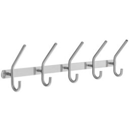 Beslagsboden Hat And Coat Rack, 5 Hooks, Brushed Stainless Steel