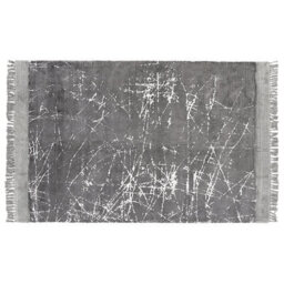 Beliani Rug Hanli Grey 140 X 200 Cm Viscose - thumbnail 1