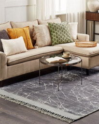 Beliani Rug Hanli Grey 140 X 200 Cm Viscose - thumbnail 2