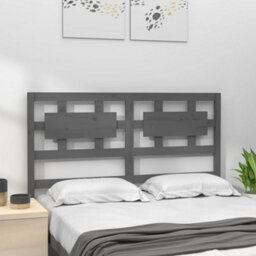 Berkfield Bed Headboard Grey 205.5X4X100 Cm Solid Wood Pine - thumbnail 3