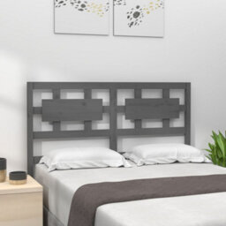 Berkfield Bed Headboard Grey 205.5X4X100 Cm Solid Wood Pine - thumbnail 1