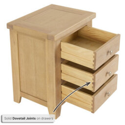 The Furniture Market Cheshire Whitewash Oak 3 Drawer Bedside Solid Oak Shaker Style Whitewashed Finish Two Handle Options Durable & Stylish Oak Table - thumbnail 6