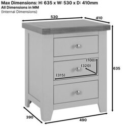 The Furniture Market Cheshire Whitewash Oak 3 Drawer Bedside Solid Oak Shaker Style Whitewashed Finish Two Handle Options Durable & Stylish Oak Table - thumbnail 9