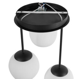 Beliani 3-Light Black Metal Ball Ceiling Lamp, Contemporary Pendant With Frosted Glass Shades, W35 X H43Cm - thumbnail 6