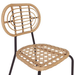 Beliani Set Of 4 Garden Chairs Pratello Pe Rattan Natural - thumbnail 8