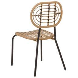 Beliani Set Of 4 Garden Chairs Pratello Pe Rattan Natural - thumbnail 7