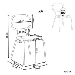 Beliani Set Of 4 Garden Chairs Pratello Pe Rattan Natural - thumbnail 3