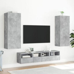 Berkfield Durable Tv Wall Cabinet Concrete Grey 40.5X30X102 Cm Engineered Wood - thumbnail 4