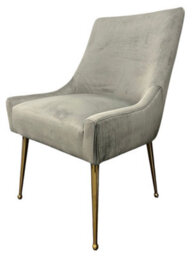 Stratus Interiors Luxury Milan Dining Chair - Gold Legs & Handle Black Fabric - thumbnail 1