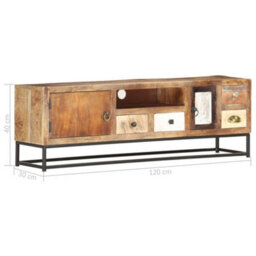Berkfield Industrial Tv Cabinet 120X30X40 Cm Solid Reclaimed Wood - thumbnail 8