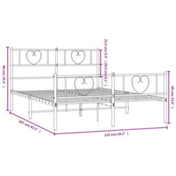 Berkfield Metal Bed Frame With Headboard And Footboard White 120X200 Cm - thumbnail 9