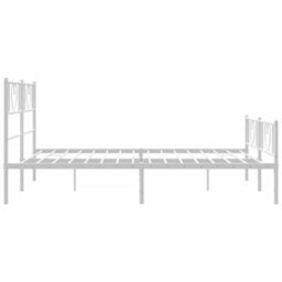 Berkfield Metal Bed Frame With Headboard And Footboard White 120X200 Cm - thumbnail 6