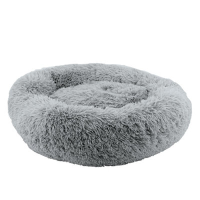 Ancol Slate Grey Super Plush Donut Dog Bed Soft Machine Washable Warm Non Slip Fluffy Pet Puppy Cushion 70Cm - image 1