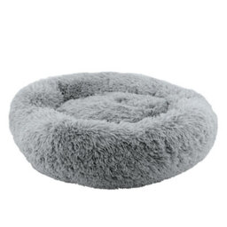Ancol Slate Grey Super Plush Donut Dog Bed Soft Machine Washable Warm Non Slip Fluffy Pet Puppy Cushion 70Cm - thumbnail 1