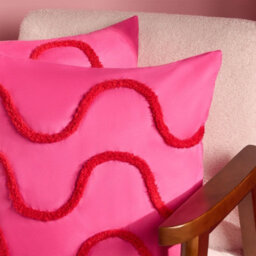 Ohs 2 X Tufted Wave Cushion Cover Luxury Modern - Red/pink - thumbnail 2