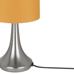 GoodHome Painswick Cylinder Satin Yellow Nickel Effect Table Lamp - thumbnail 6