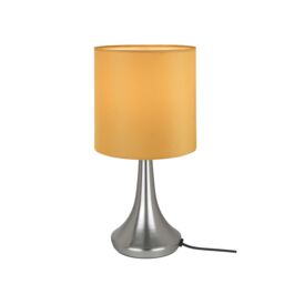 GoodHome Painswick Cylinder Satin Yellow Nickel Effect Table Lamp - thumbnail 2
