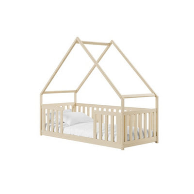 Arte Natural Pine Wooden Single House Bed Bee 90X190Cm - Authentic Grain With Montessori-Friendly Access - image 1