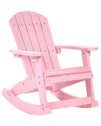 Beliani Kids Rocking Chair Pink - Weather-Resistant Faux-Wood, Modern Outdoor And Indoor Patio Chair For Children - thumbnail 3