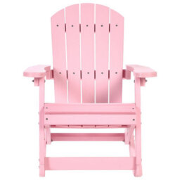 Beliani Kids Rocking Chair Pink - Weather-Resistant Faux-Wood, Modern Outdoor And Indoor Patio Chair For Children - thumbnail 2