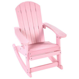 Beliani Kids Rocking Chair Pink - Weather-Resistant Faux-Wood, Modern Outdoor And Indoor Patio Chair For Children - thumbnail 5