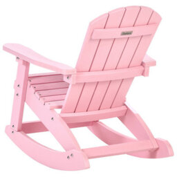 Beliani Kids Rocking Chair Pink - Weather-Resistant Faux-Wood, Modern Outdoor And Indoor Patio Chair For Children - thumbnail 4