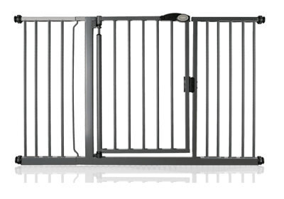 Safetots Pressure Fit Self Closing Stair Gate, 139.8Cm - 146.8Cm, Slate Grey, Auto Closing Baby Gate, Safety Barrier - image 1