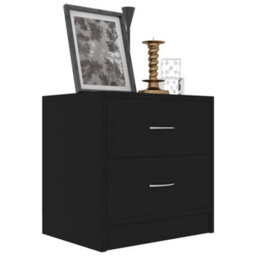Berkfield Bedside Cabinet Black 40X30X40 Cm Engineered Wood - thumbnail 3