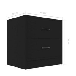 Berkfield Bedside Cabinet Black 40X30X40 Cm Engineered Wood - thumbnail 6