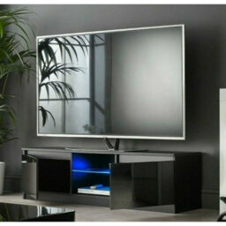 Black 140Cm Tv Stand Cabinet Led Lights For 50-65 Inch Tvs - thumbnail 3