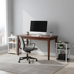 Walplus Turn-N-Tube Tall End Table With Fabric Bin Drawer, French Oak/black Finish - thumbnail 5