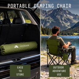 Voyager Pouch Folding Camping Chair 2-Pack, Lightweight With Pocket And Drinks Holder - Green - thumbnail 9